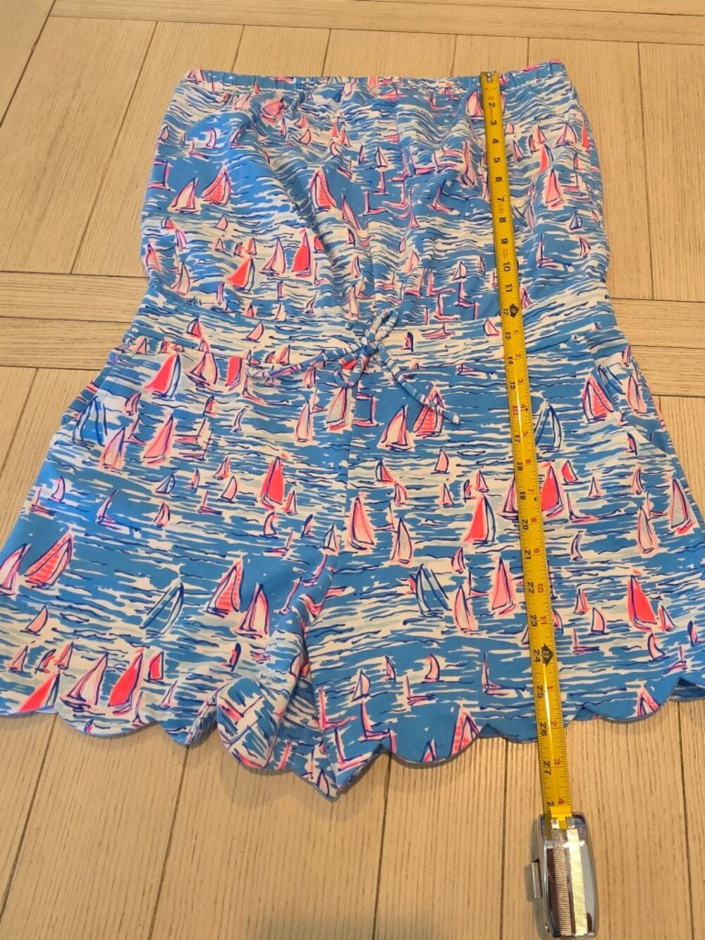 Lilly Pulitzer Jace Strapless Romper Zanzibar Blue Boatylicious | Large - Picture 7 of 9